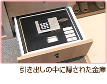引き出しの中に隠された金庫