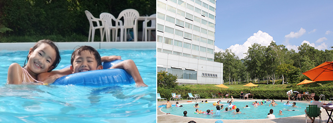 屋外温水プール