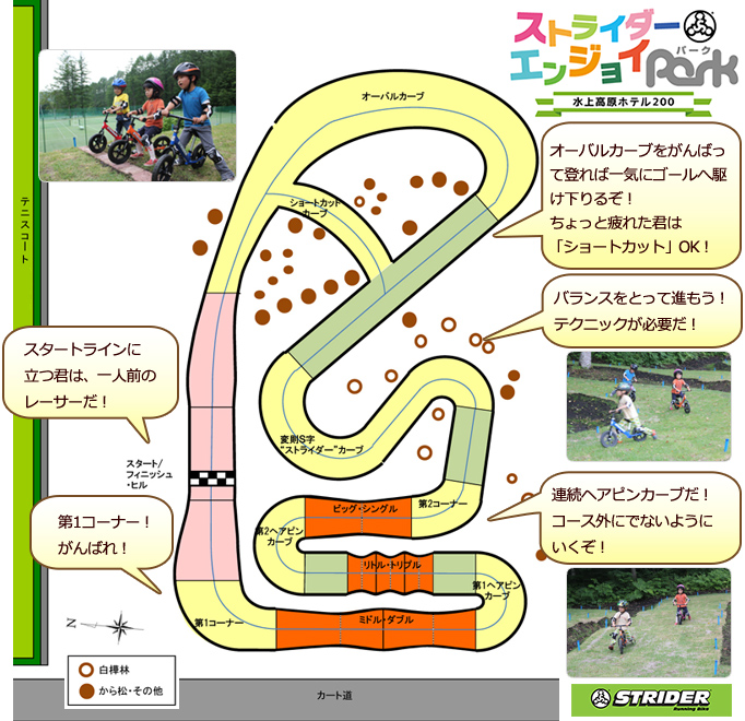 ストライダーエンジョイパーク 水上高原ホテル200 コース図