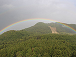 2016年10月12日　屋上からの虹と「水上高原ゴルフコース」