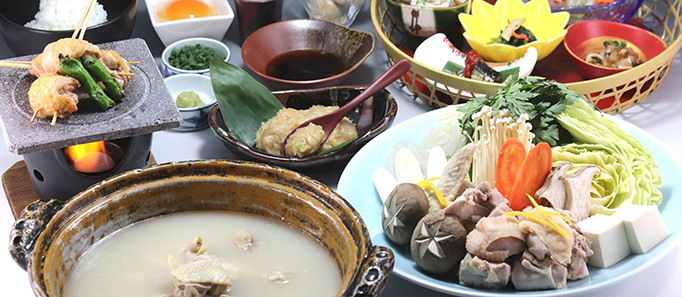 夕食 上州地鶏の「博多水炊き和膳」