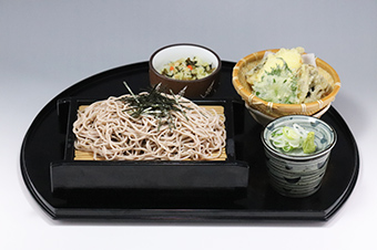 奥利根蕎麦セット(冷)(旬の天婦羅、ミニご飯)