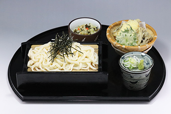 奥利根うどんセット(冷)(旬の天婦羅、ミニご飯)