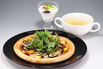 夏野菜の舞茸のピザセット