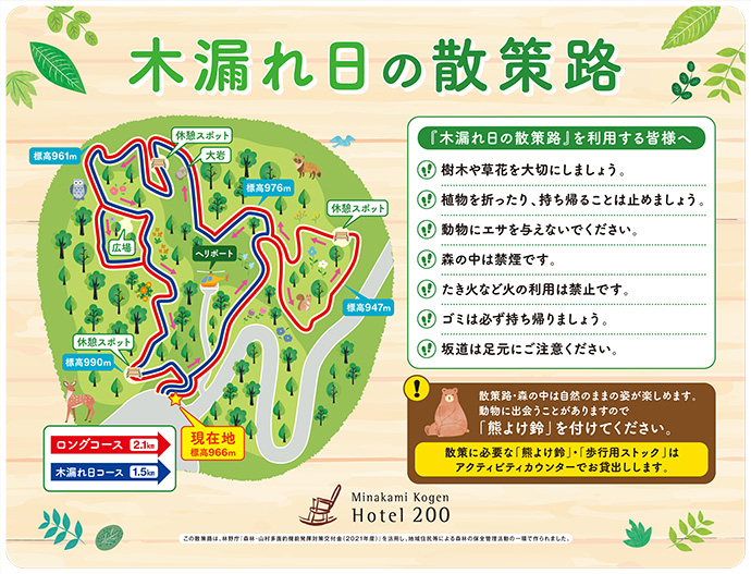 木漏れ日の散策路map